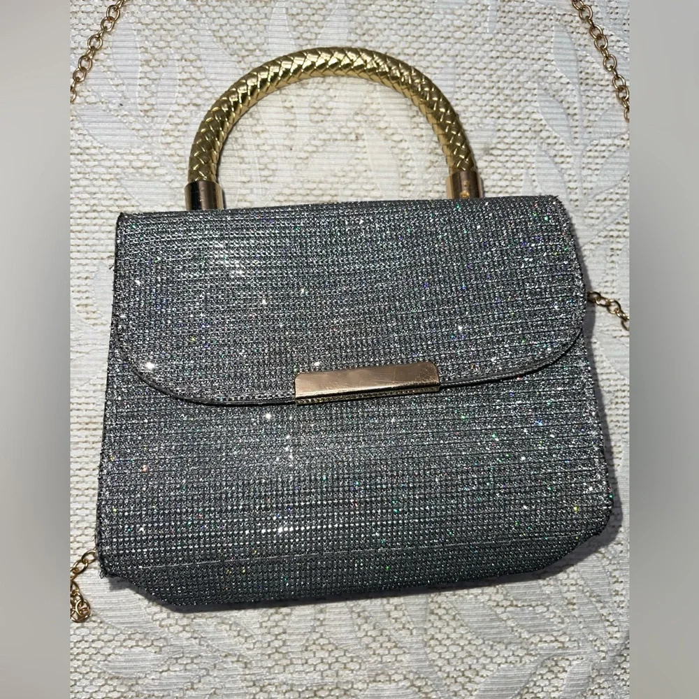 Silver formal evening clutch bag Handbag